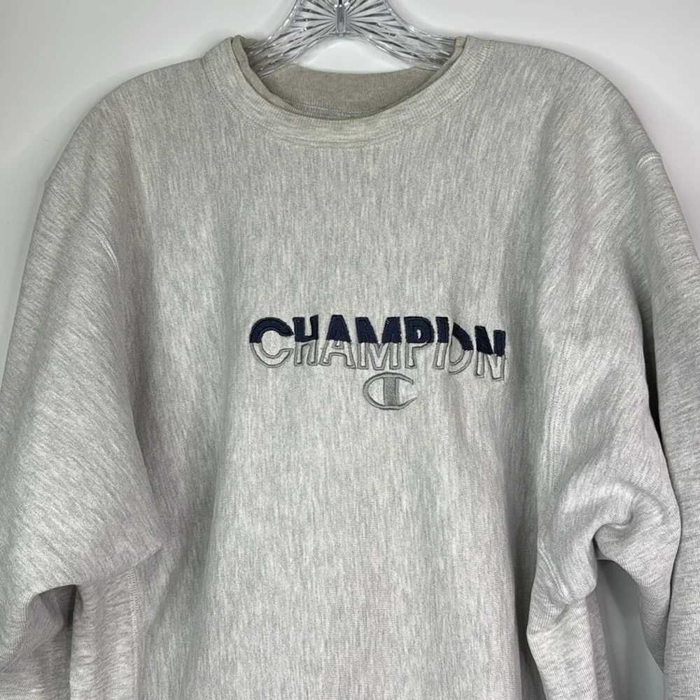 Vintage Champion Reverse Weave Gray Crewneck Sweatshirt XXL 90s